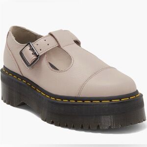 NEW Dr. Martens Bethan T-Bar Platform Shoe Size 11 Taupe / Lilac / Blush